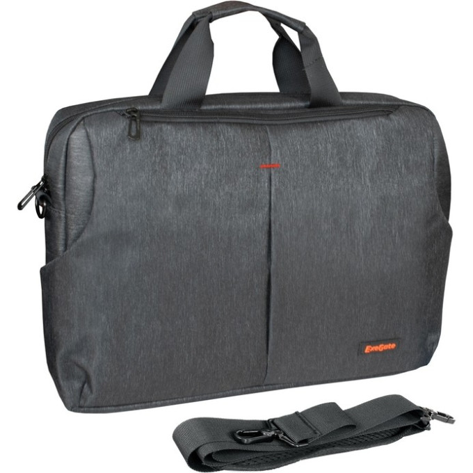 Сумка EXEGATE BUSINESSPRO EСС-012 BLACK, water resistant, черная, водоотталкивающий полиэстер, 15,6